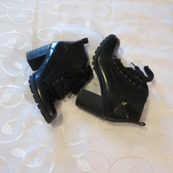 BLACK PATENT MIX NO. 6 BOOTIES - Picture 6 of 12
